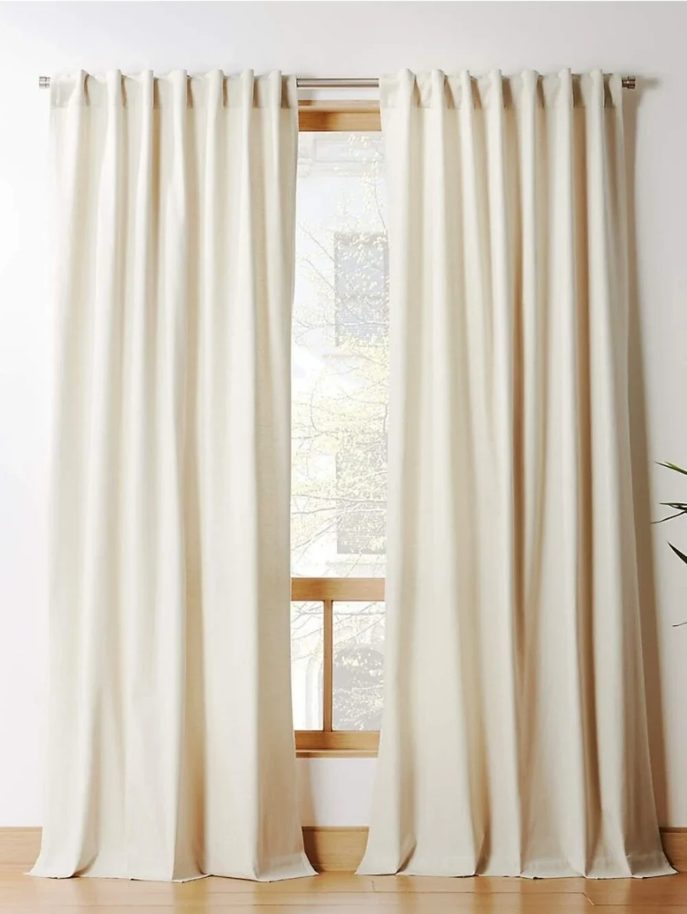 CB2 Basketweave Natural Blackout Window Curtain Panel 48